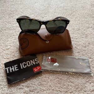 Ray-Ban Tortoiseshell Sunglasses with Green Lenses